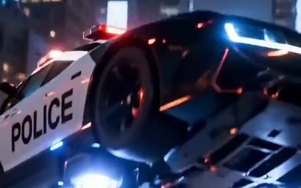 Police Chase Escape: Tu auto deja atrás a la policía de noche y vuela sobre el retén